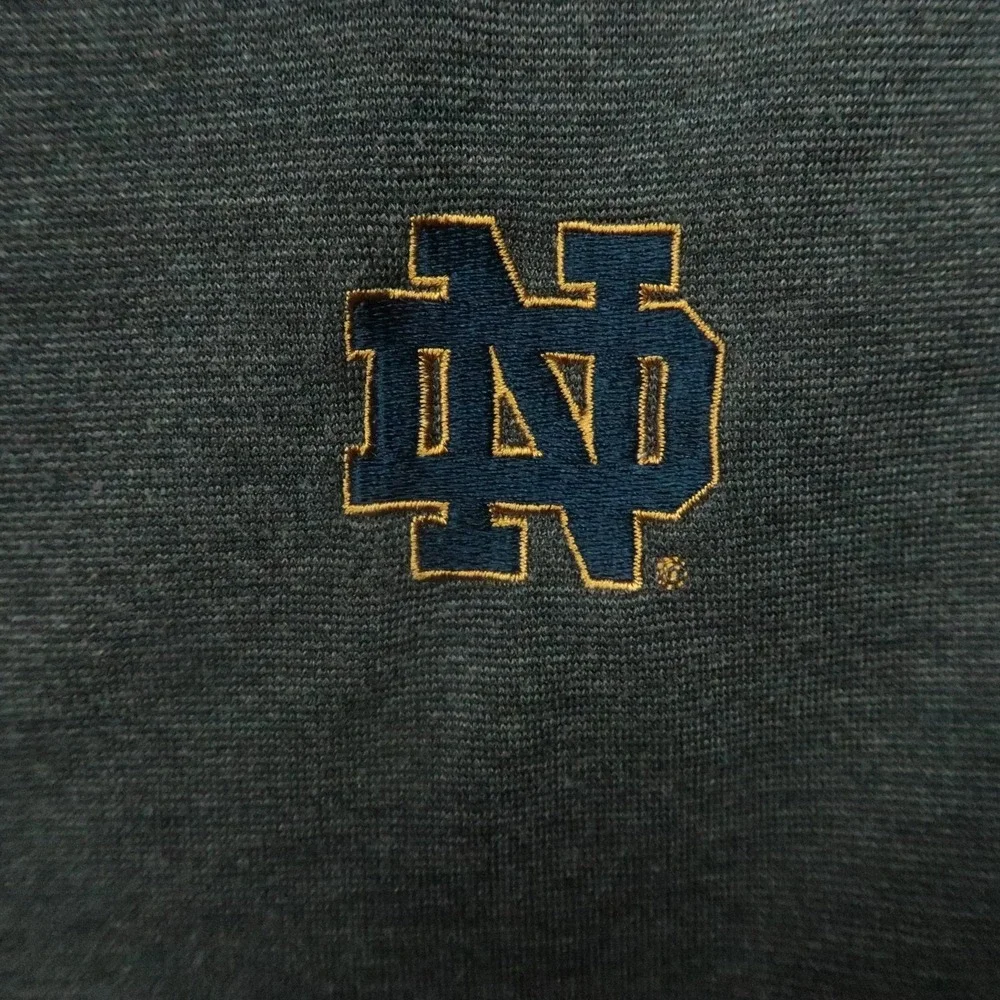 Notre Dame Fighting Irish Pullover Men XXL Gray Tommy Bahama Quarter Zip Sweater